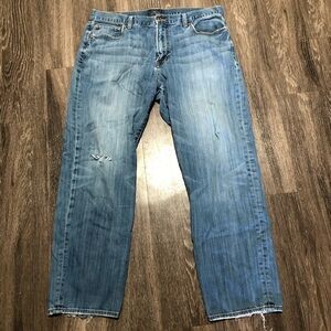 Lucky Brand 363 Vintage Straight Leg Jeans Blue Distressed 38x32